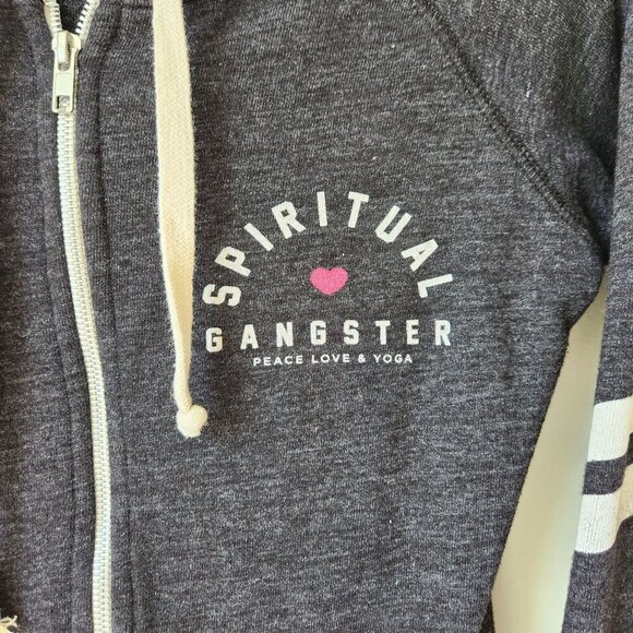 Spiritual Gangster Grey Zip Up Hoodie Small - Picture 3 of 7